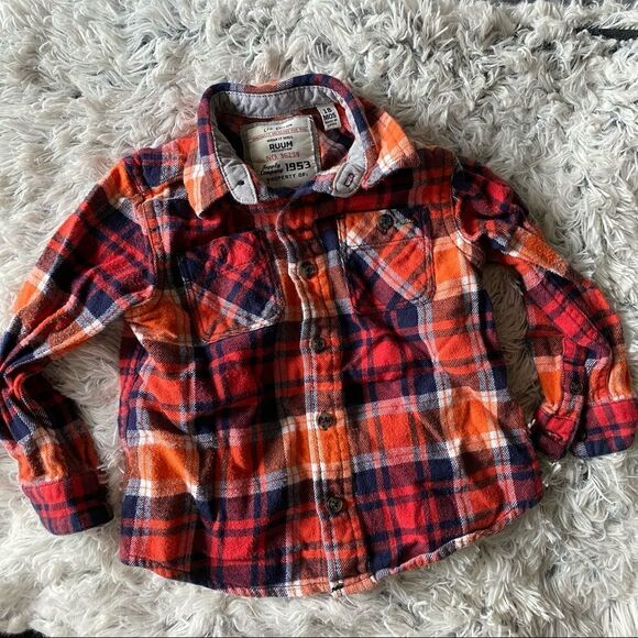 American Eagle Boys Plaid Flannel Shirt. - Picture 1 of 6